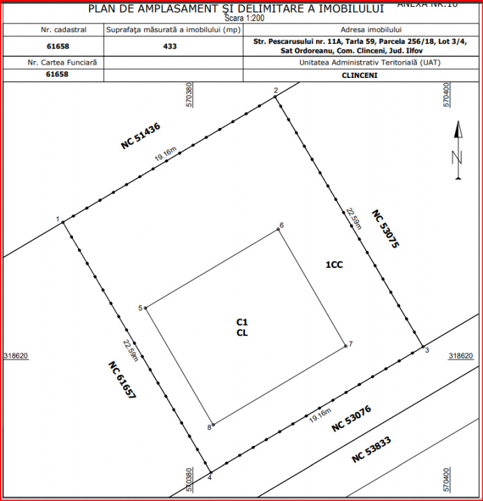 CLINCENI-ORDOREANU, CASA 126 MP, TEREN 443 MP!