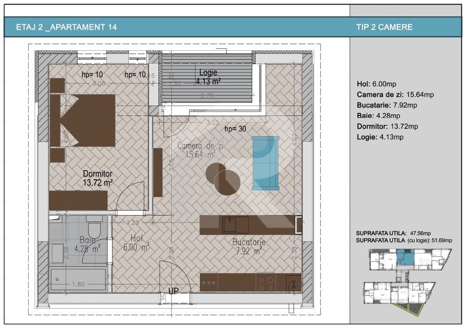 2 camere cu terasa in bloc nou zona Nerva Traian, Metrou Timpuri Noi