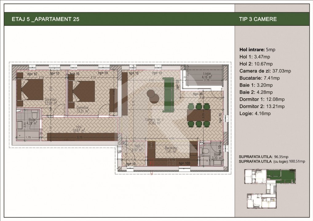Duplex 3 camere cu terasa de 85mp in bloc nou, zona Nerva Traian, Timpuri Noi !