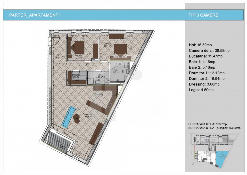 Duplex 3 camere cu terasa de 85mp in bloc nou, zona Nerva Traian, Timpuri Noi !