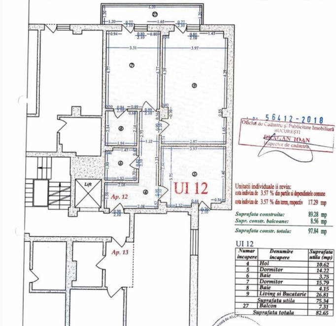 Apartament  - terasa 200 mp-complet cu vedere libera si parcare