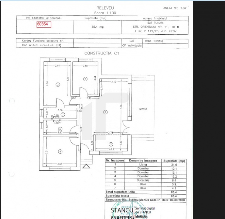 Casa individuala | 4 camere | Lot 300mp | Orientului 11 | Tunari | TVA inclus