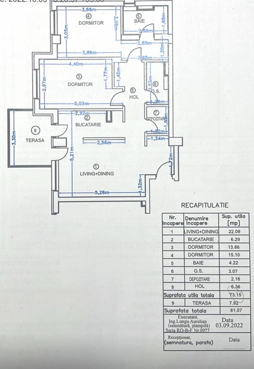 Apartament 3 camere Ambiance 2, parcare subterana, 81 mp