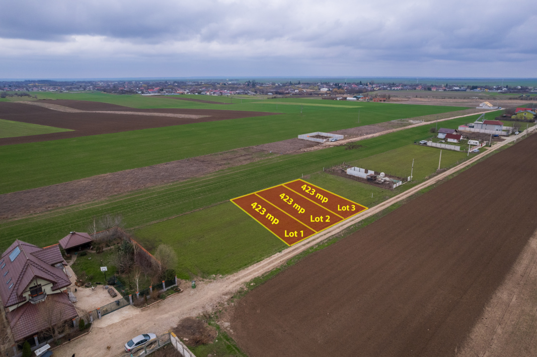 FRUMUSANI - VIOLETELOR, TEREN 423 MP, FRONT 14 M!